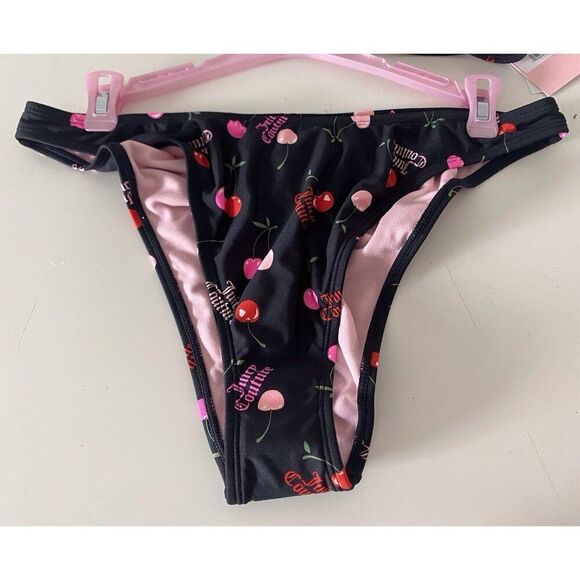 Juicy Couture Bandeau Cherries Cherry Bikini Set Women’s Sz XL Ruched Bottom NEW - Picture 6 of 11